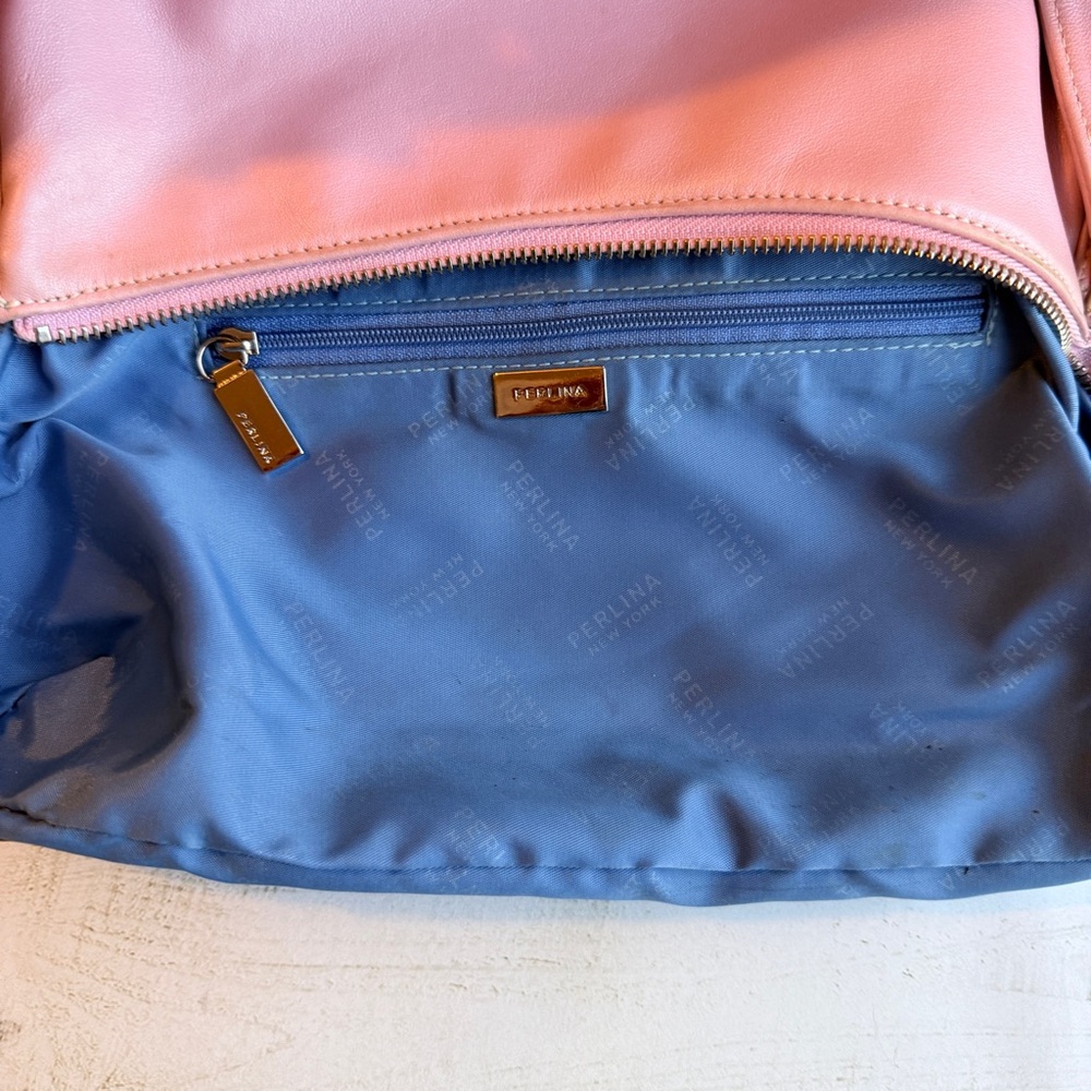 Perlina | Shimmery Pink Leather Shoulder Bag - Picture 10 of 16